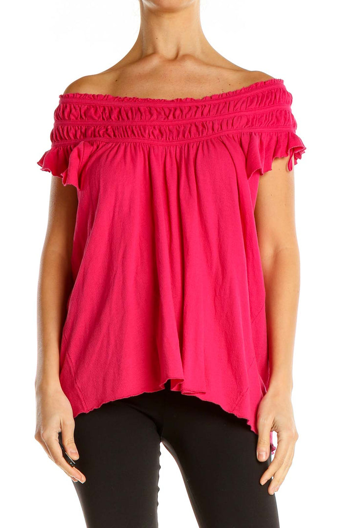 Pink Off The Shoulder Holiday Top