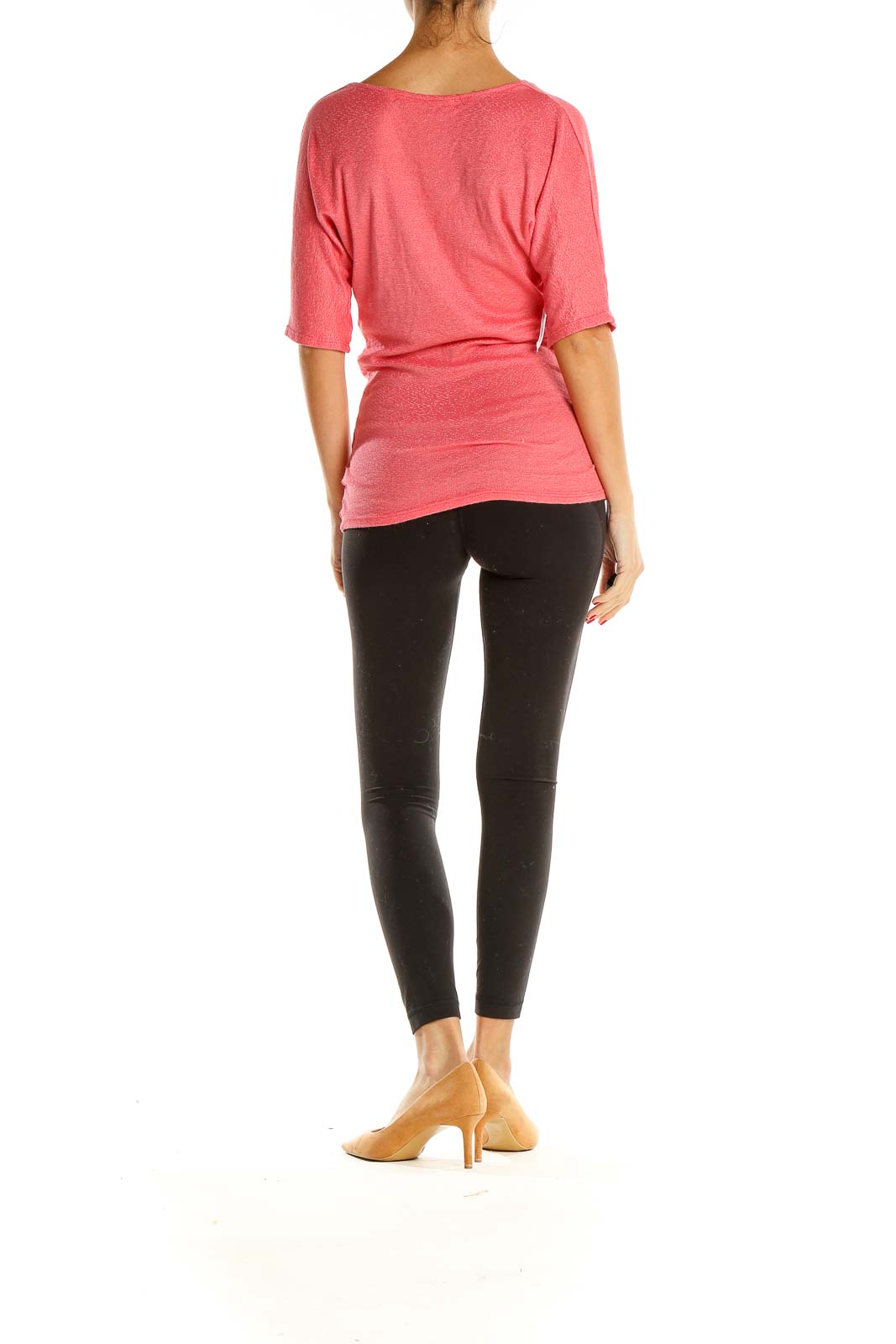 Pink Retro Cowl Neck Top