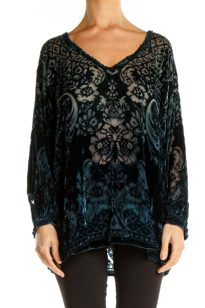 Blue Velvet Retro Bohemian Top