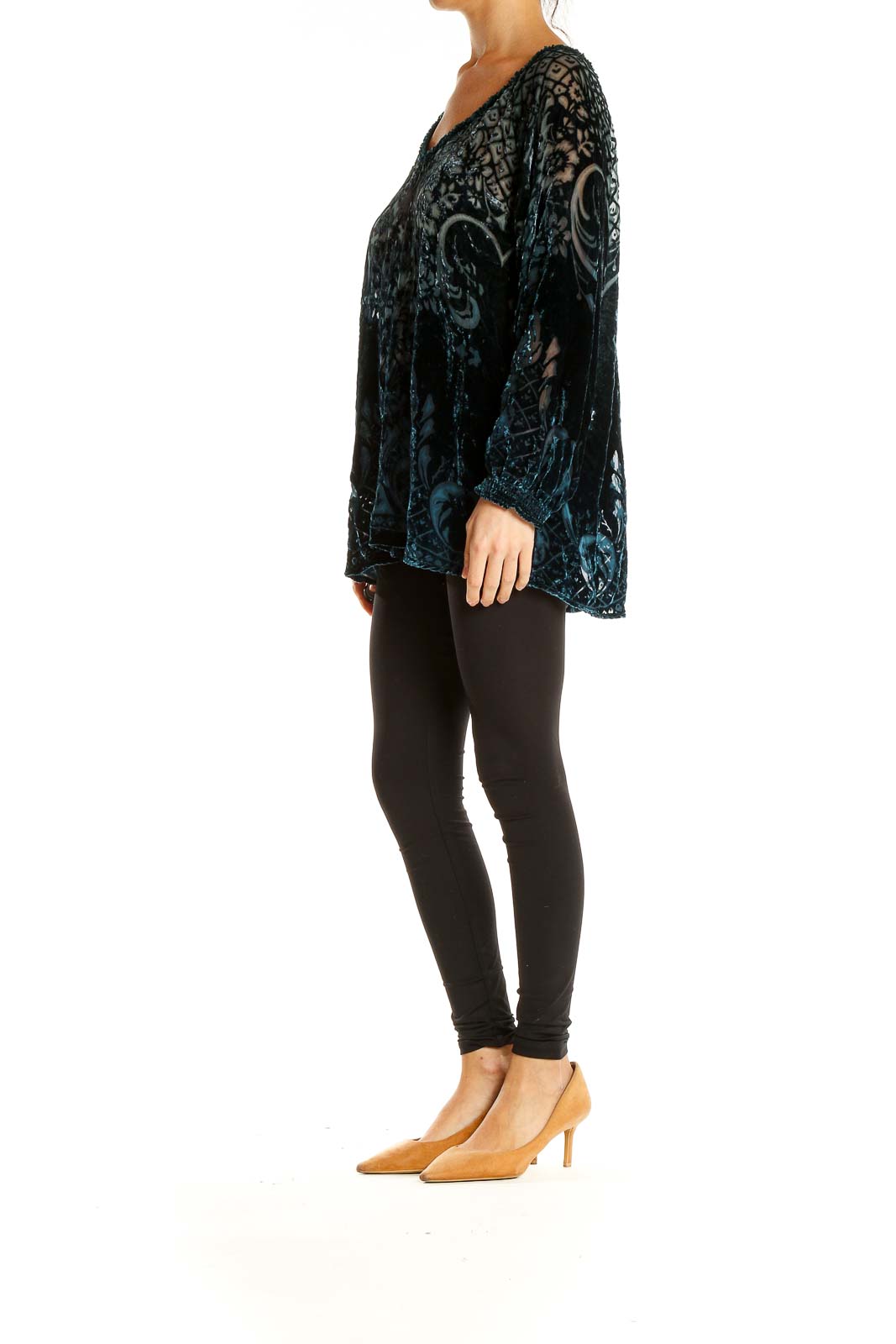 Blue Velvet Retro Bohemian Top