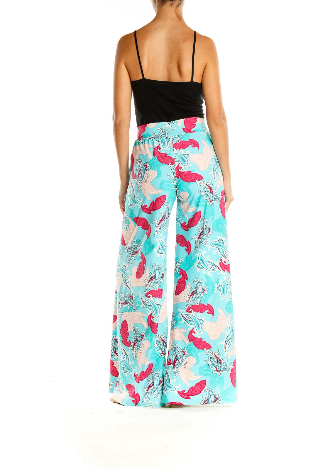 Blue Tropical Print Holiday Palazzo Pants