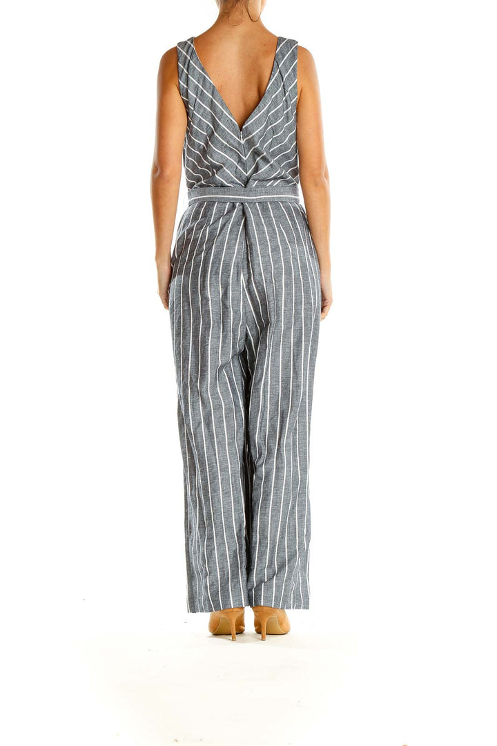 Gray Striped Jumpsuit