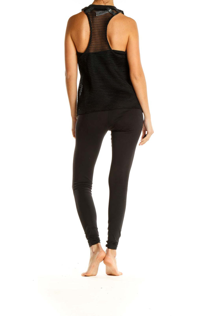 Black Mesh Activewear Tank Top