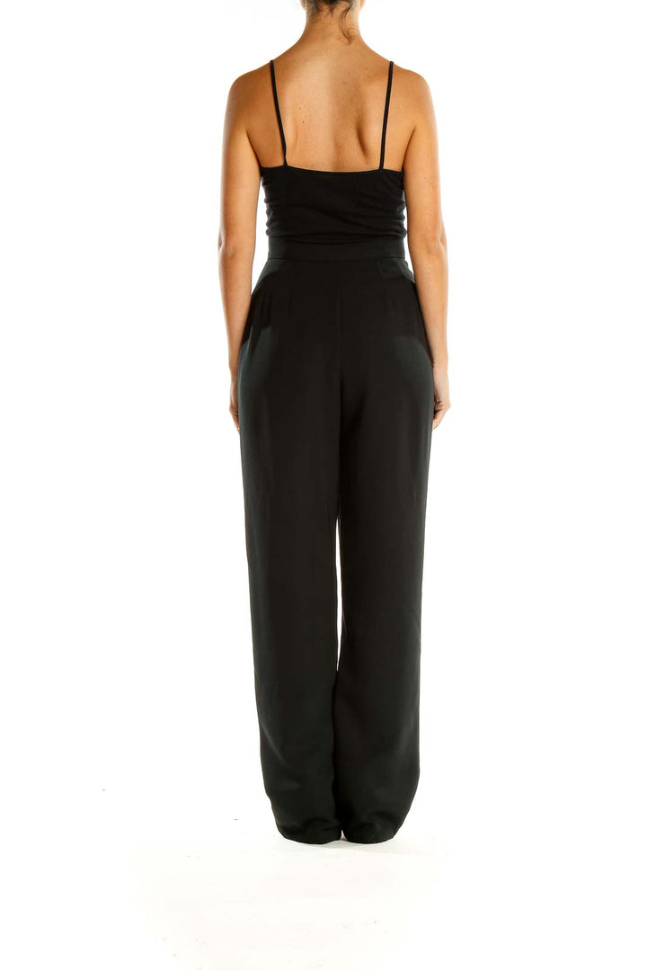 Black All Day Wear Trousers With Button Detail