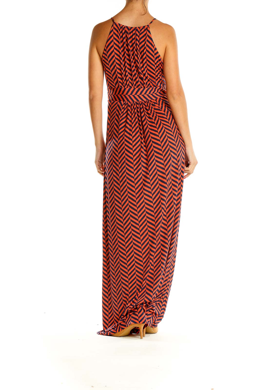 Red Chevron Holiday Column Dress