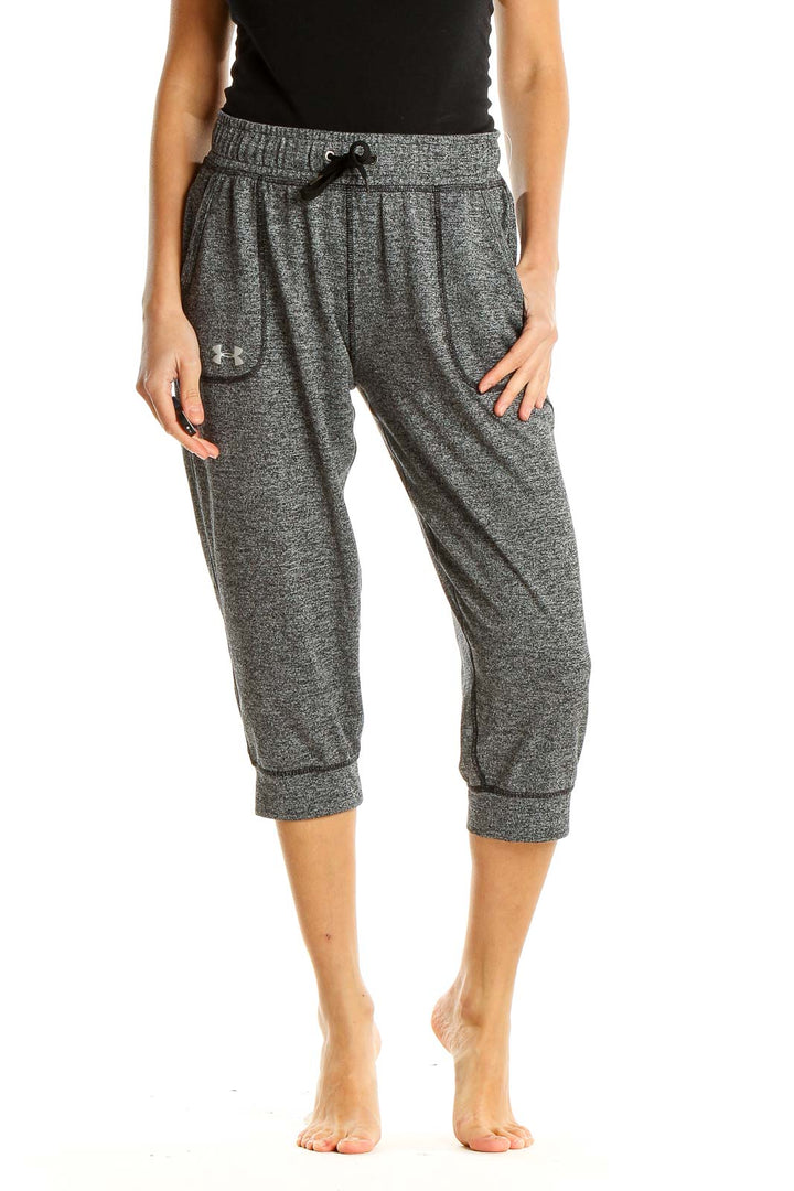 Gray Cropped Casual Sweatpants