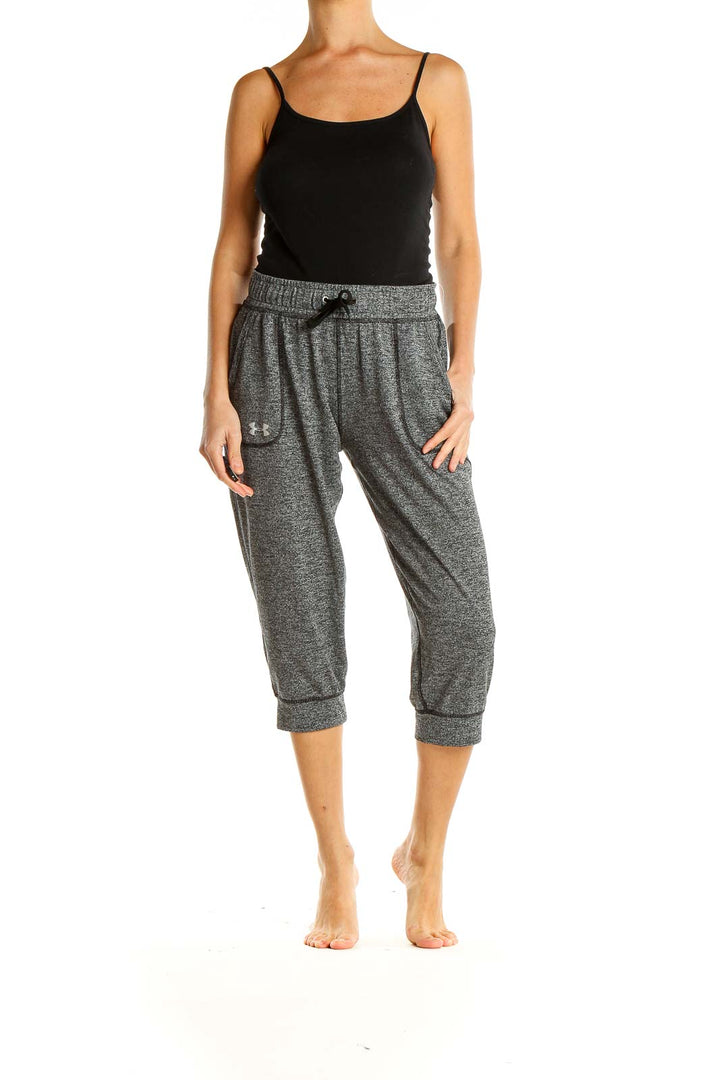 Gray Cropped Casual Sweatpants