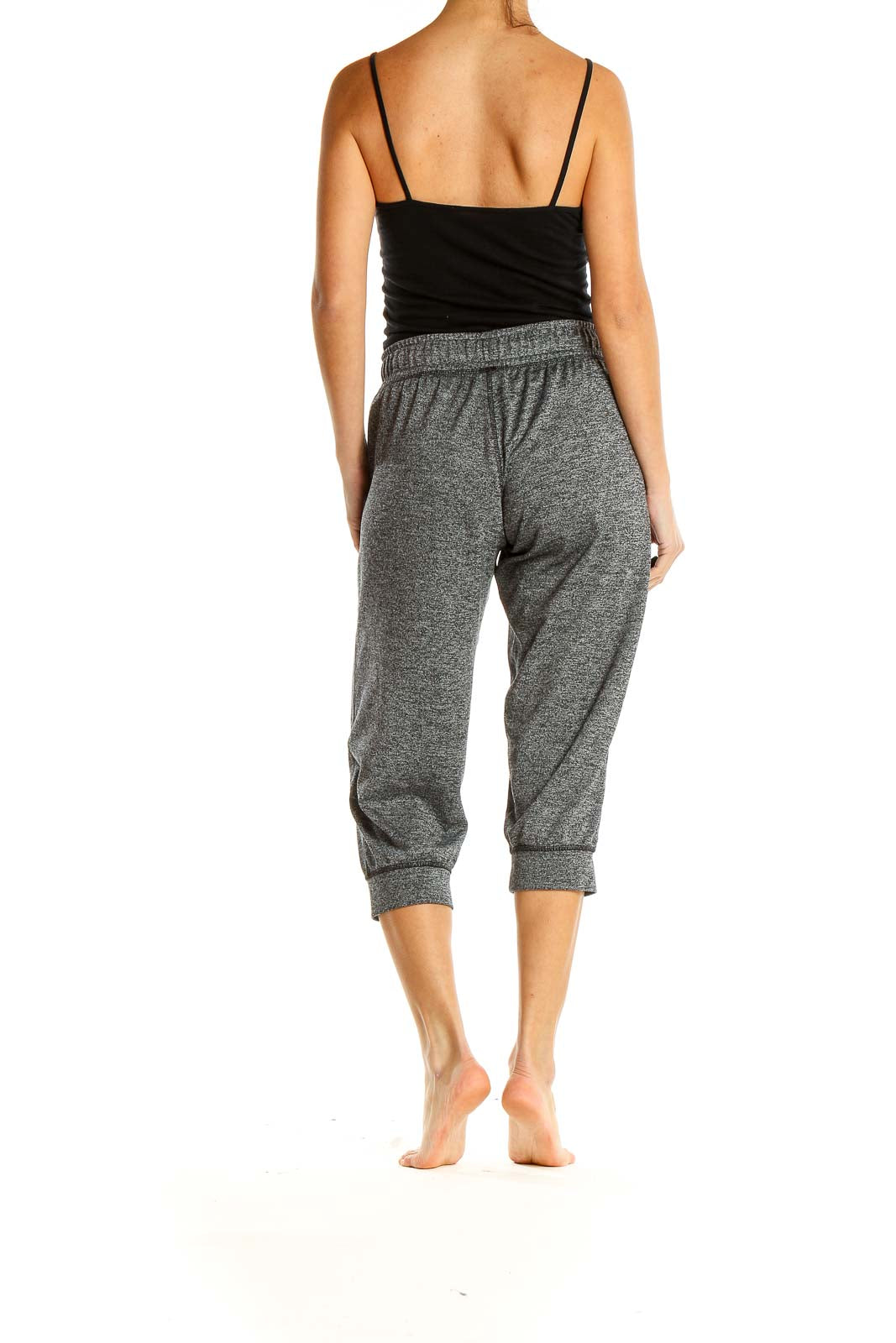 Gray Cropped Casual Sweatpants