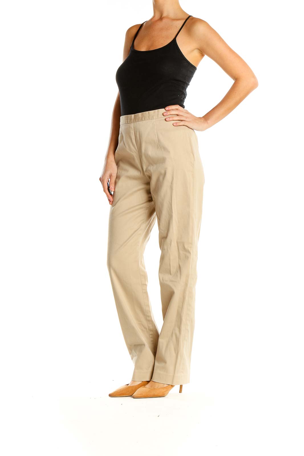 Beige Classic Trousers