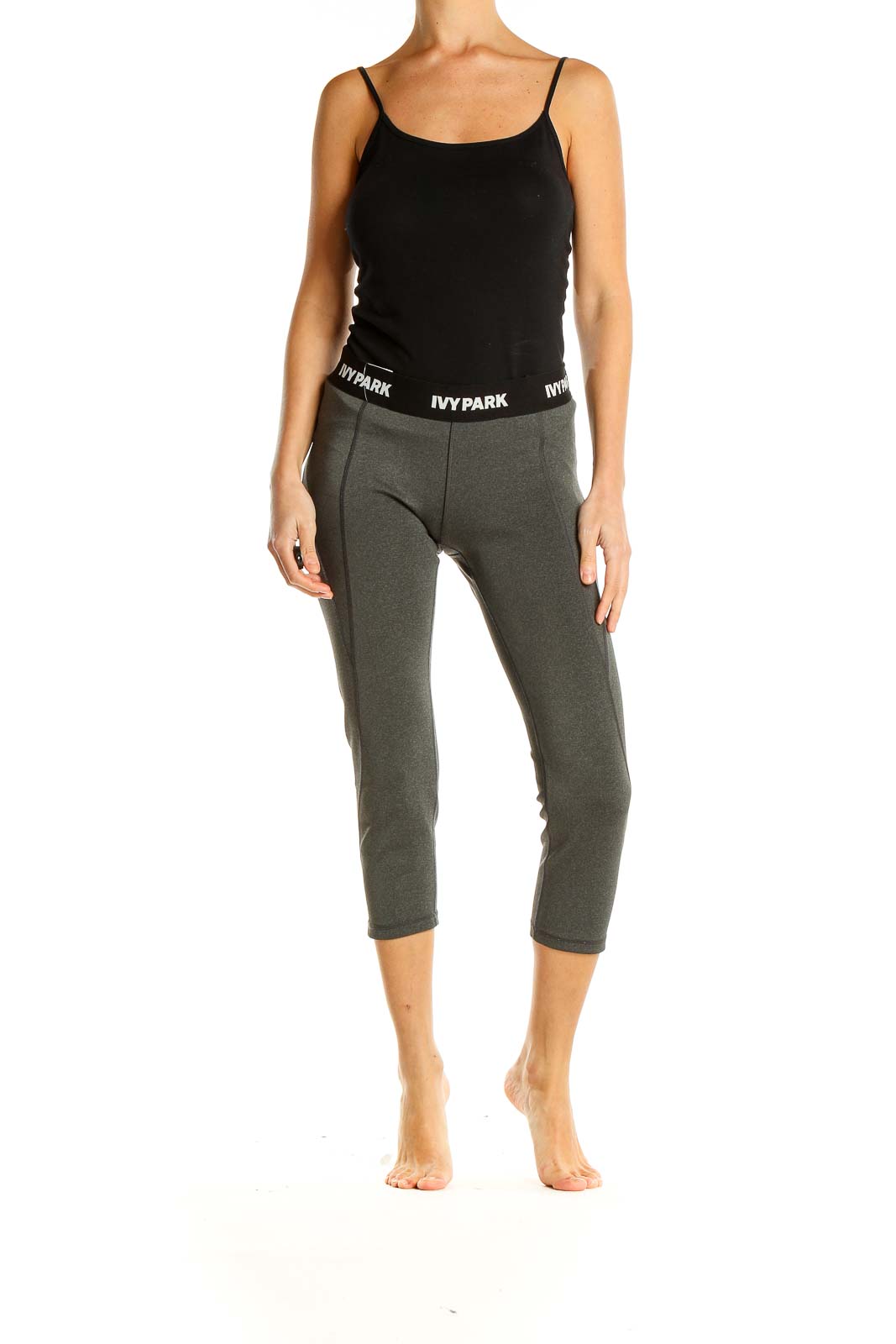 Gray Cropped Activewear Leggings