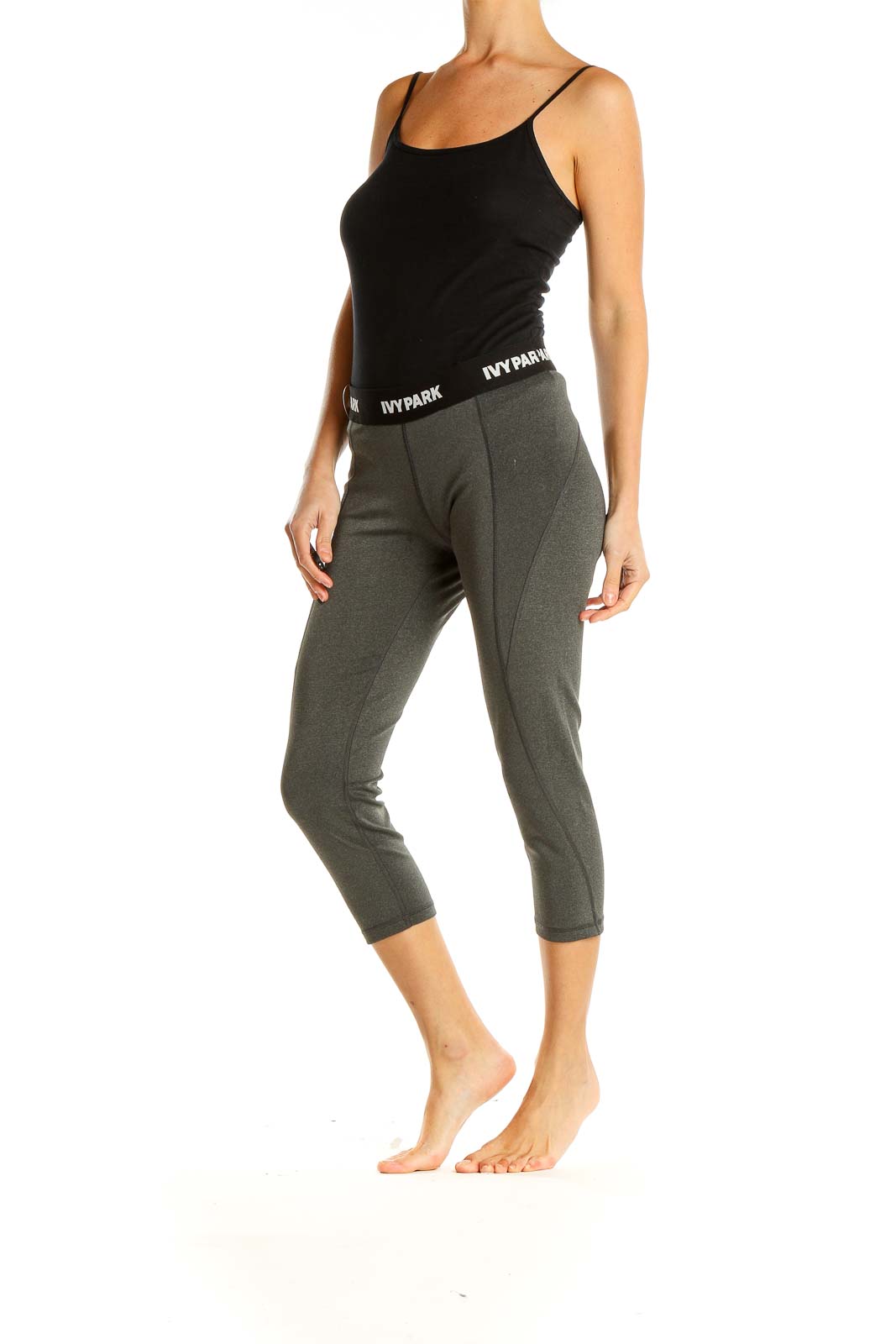 Gray Cropped Activewear Leggings