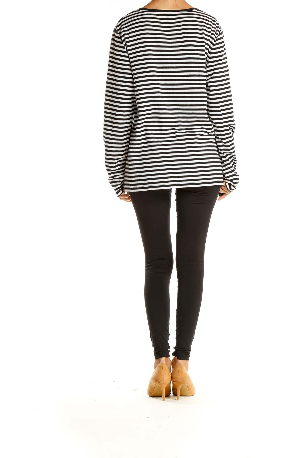 Black White Striped All Day Wear Top