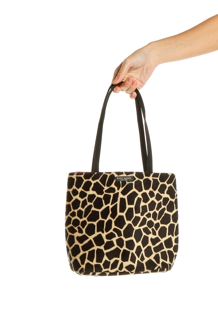 Beige Brown Animal Print Shoulder Bag