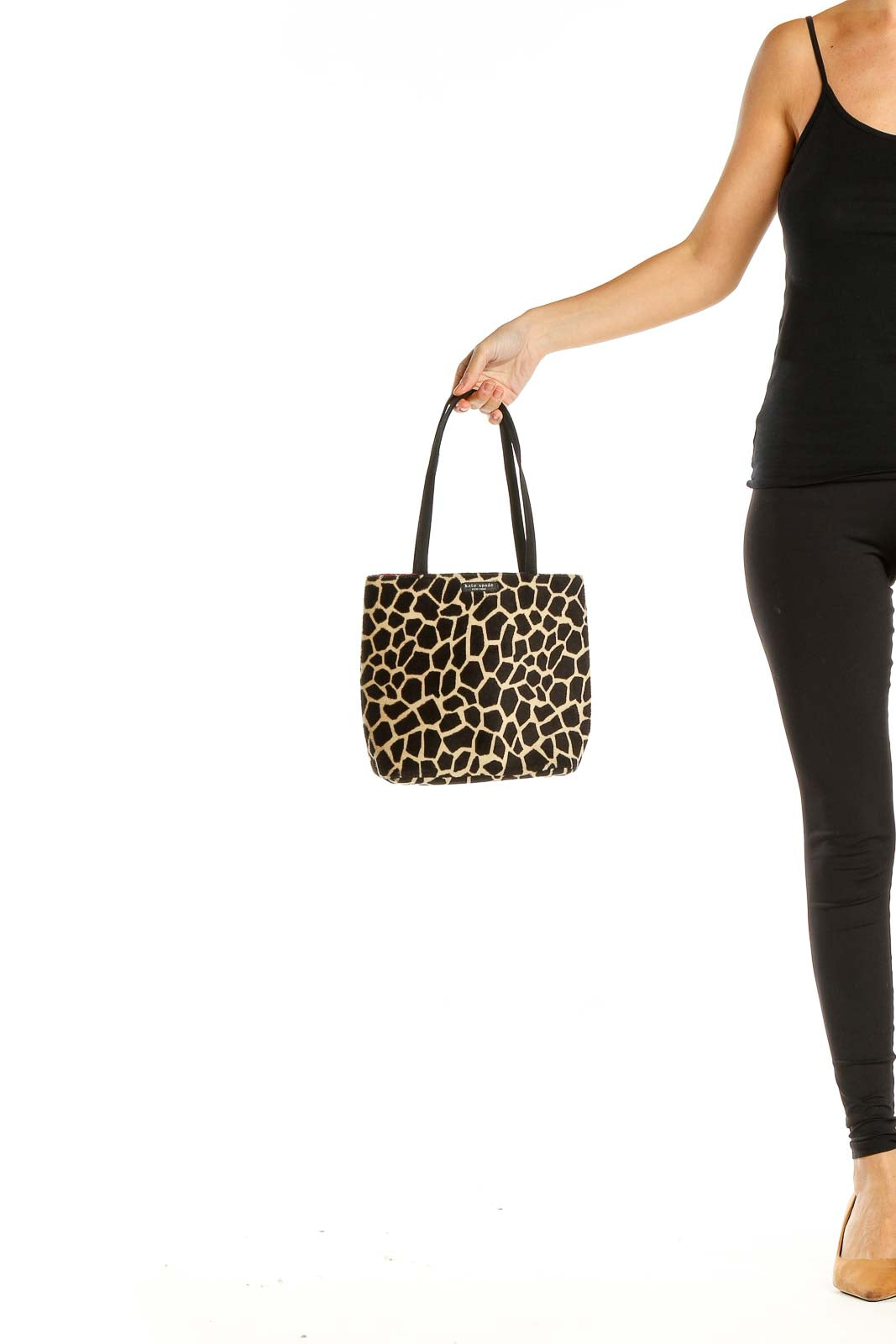 Beige Brown Animal Print Shoulder Bag