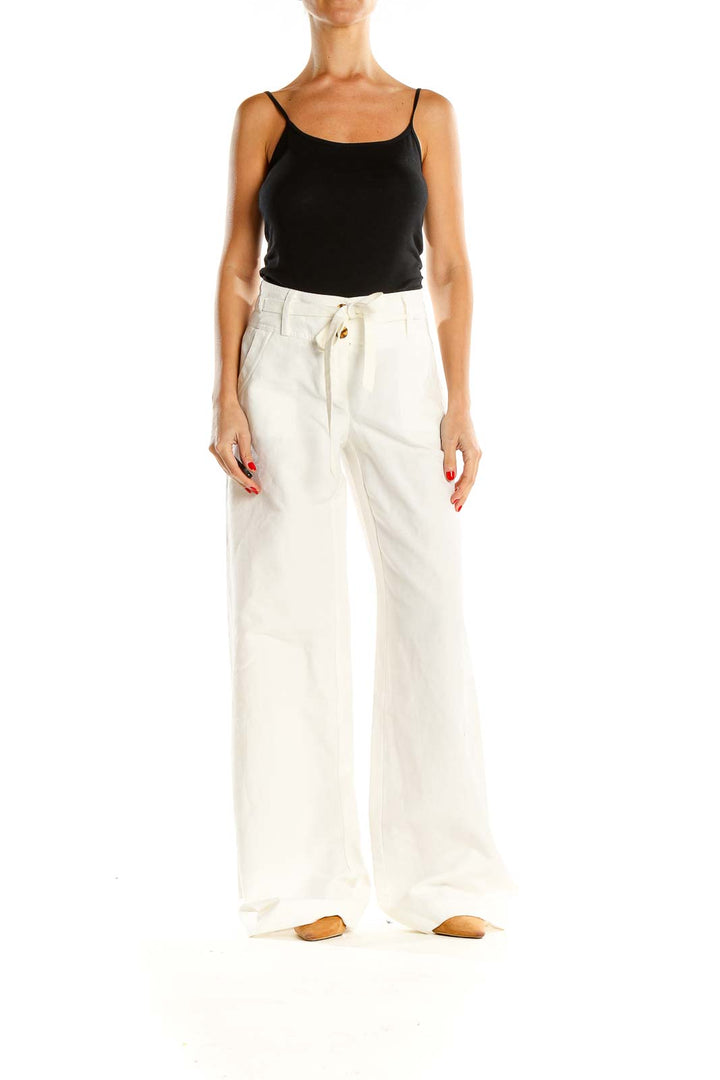 White All Day Wear Wide Leg Pants