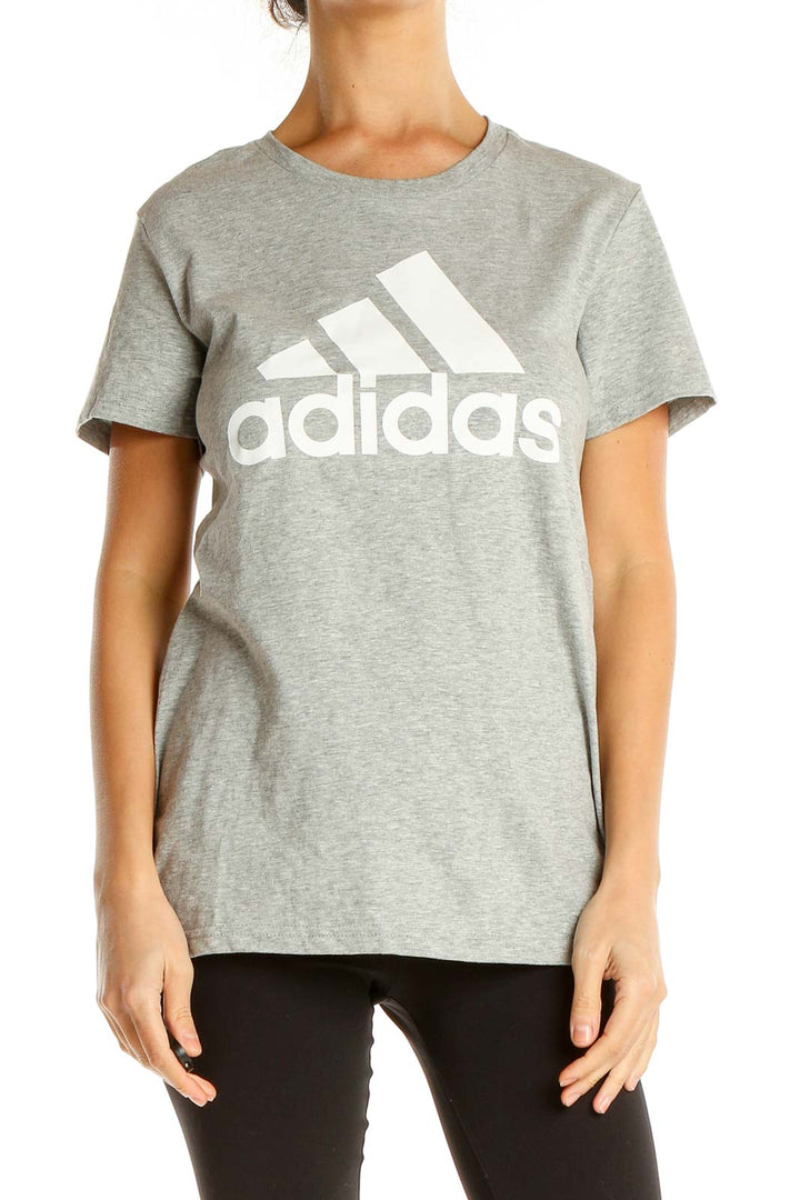 Gray Graphic Print Casual T-Shirt