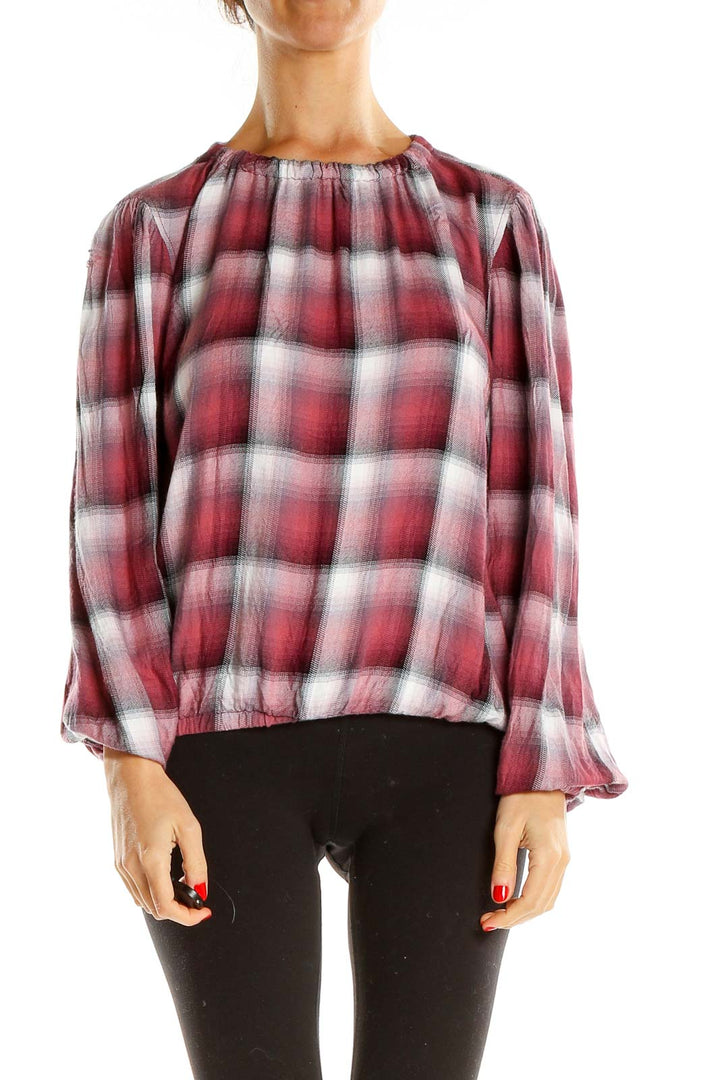 Red Plaid All Day Wear Top