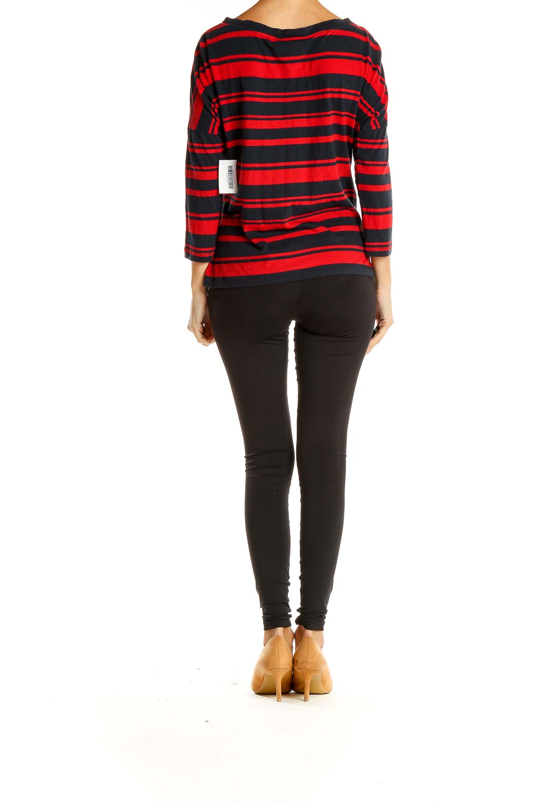 Red Striped Casual Top