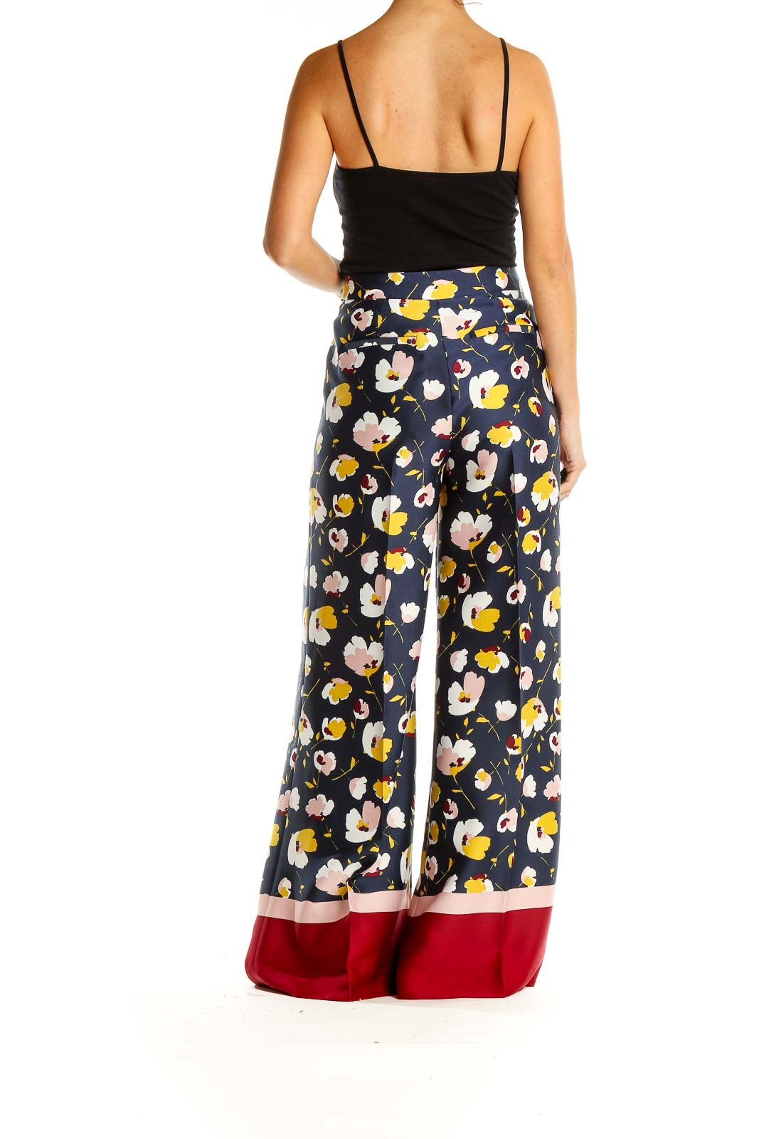 Multicolor Floral Print Holiday Wide Leg Pants