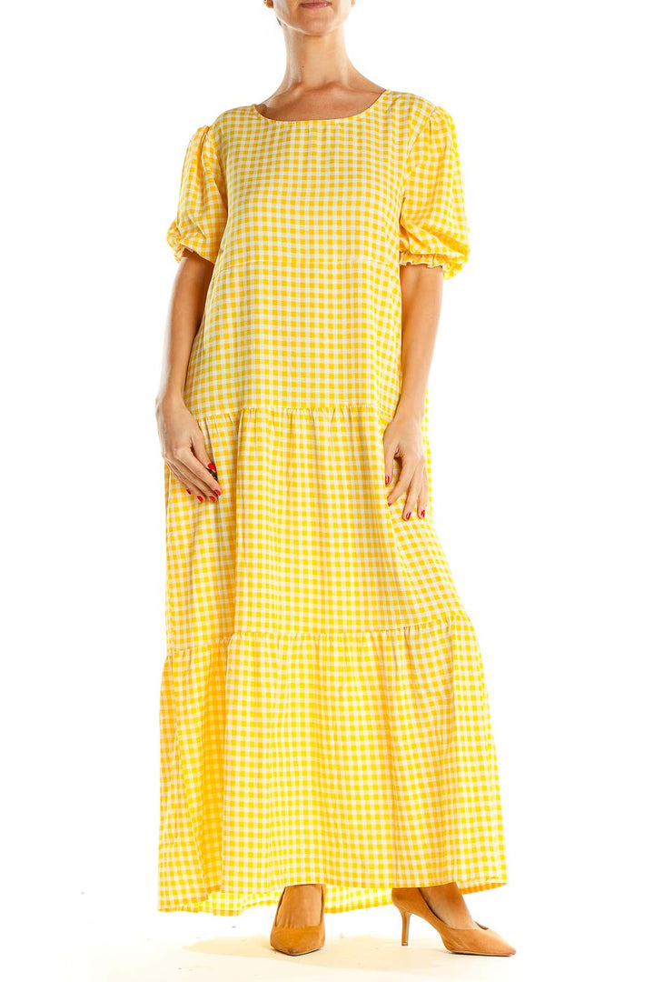 Yellow Gingham Day Maxi Dress