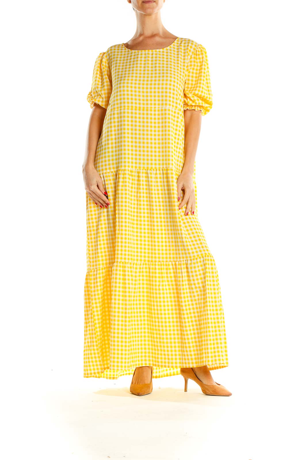 Yellow Gingham Day Maxi Dress