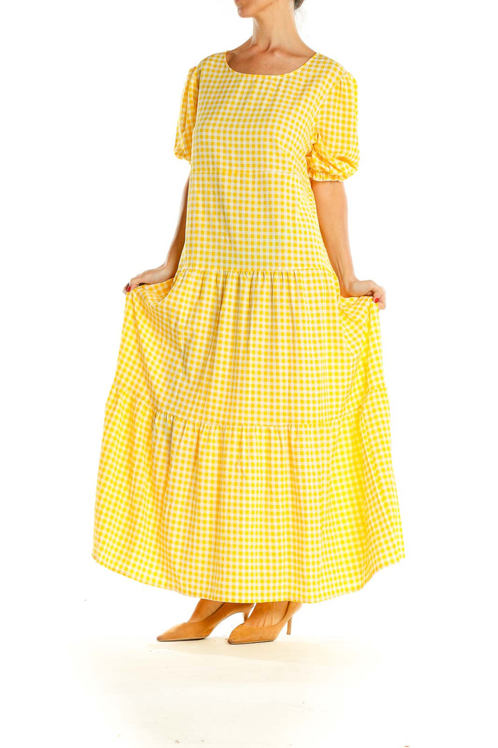 Yellow Gingham Day Maxi Dress