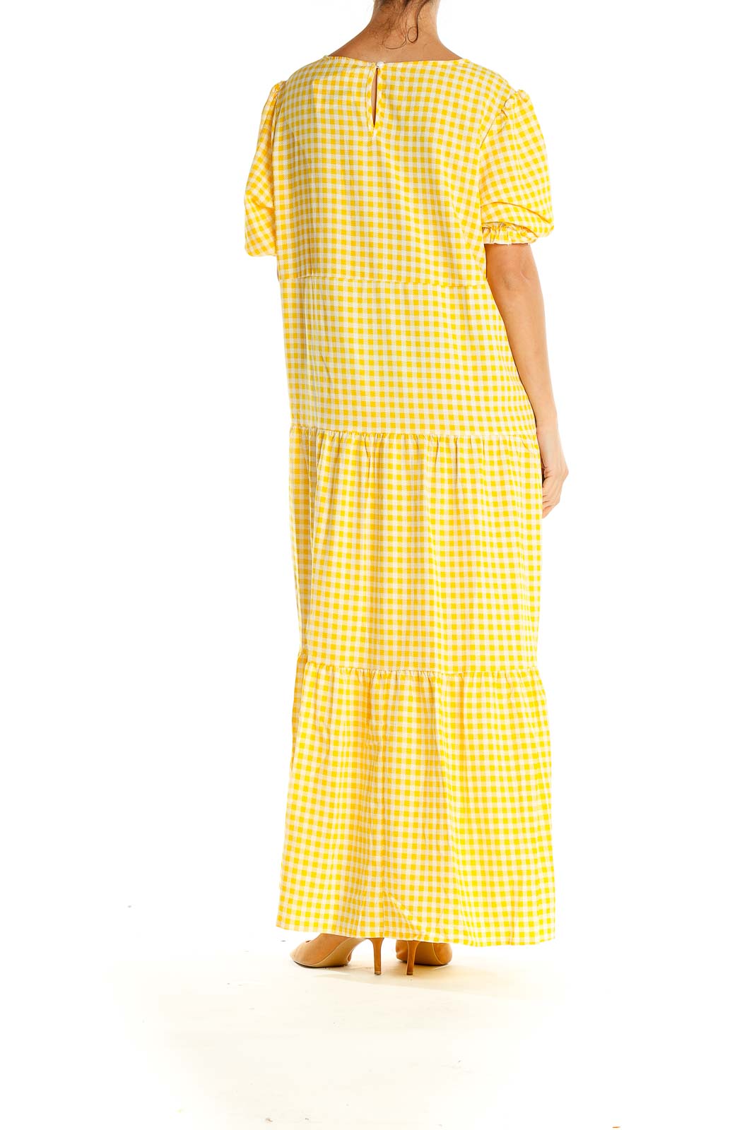 Yellow Gingham Day Maxi Dress