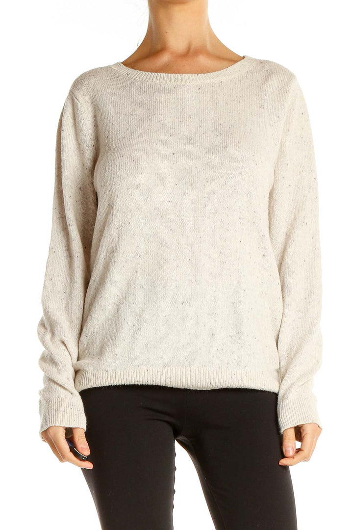 Beige Speckled All Day Wear Sweater