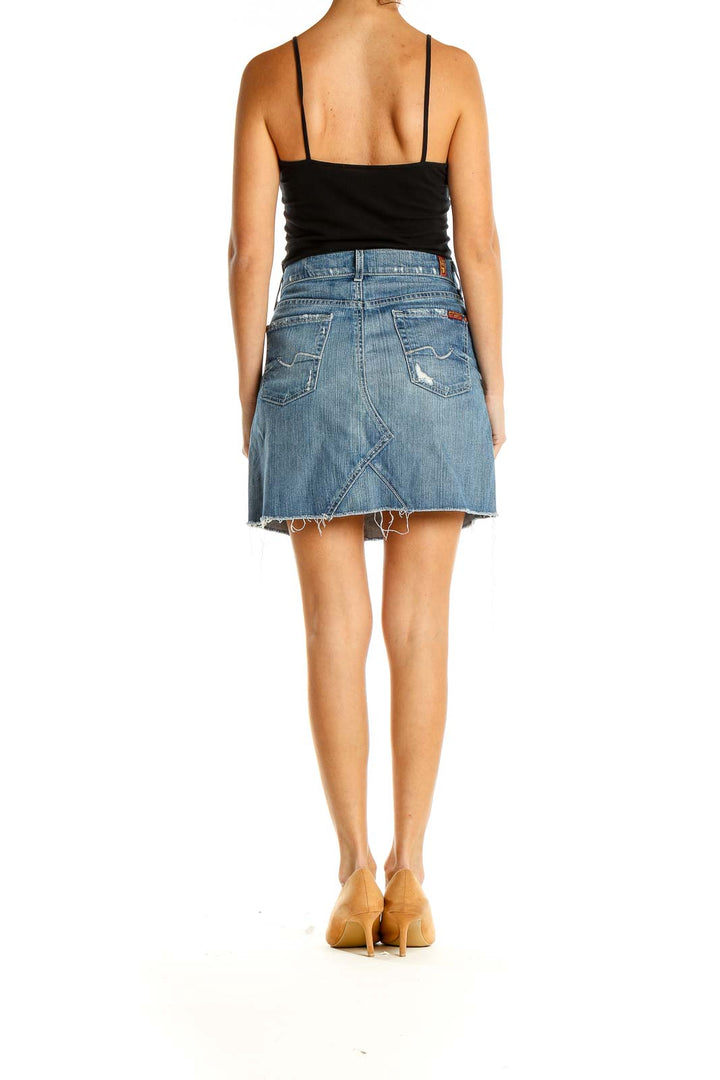 Blue Denim A-Line Skirt