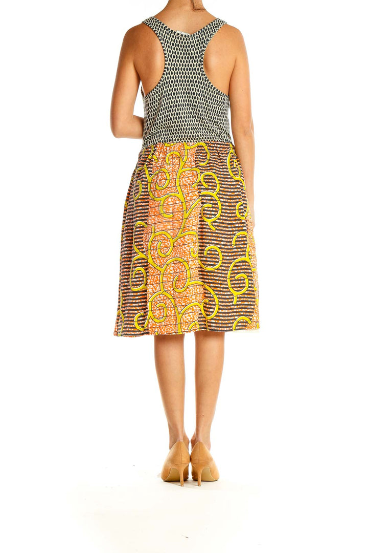 Multicolor Printed Textured Fit & Flare Dress