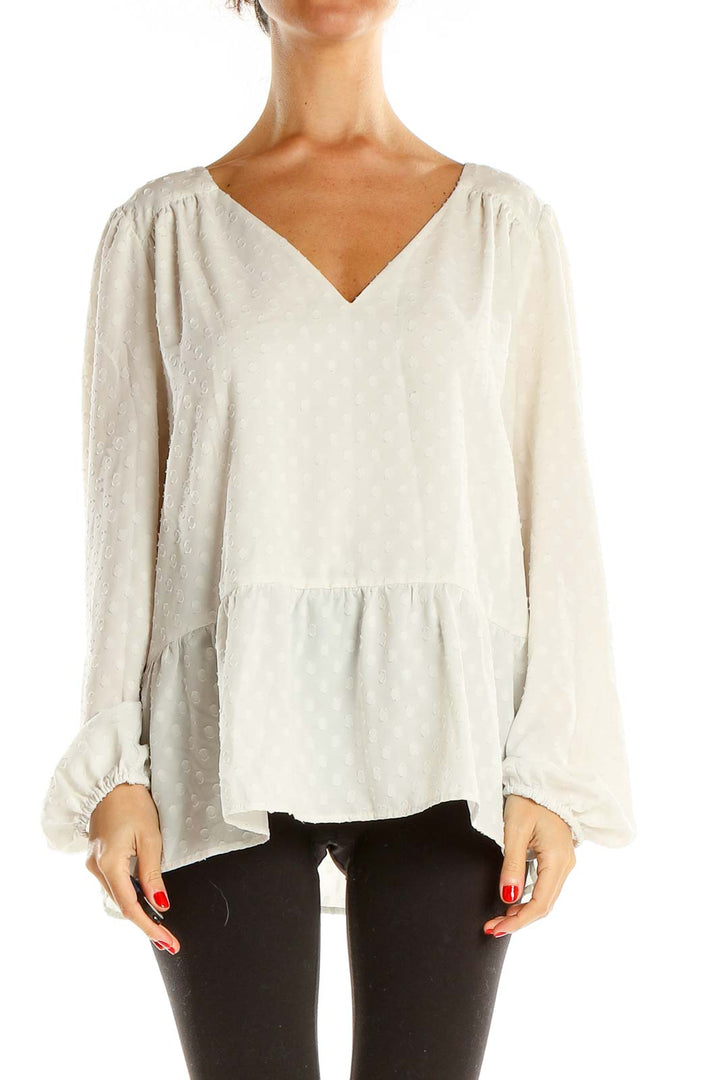 White Textured Blouse