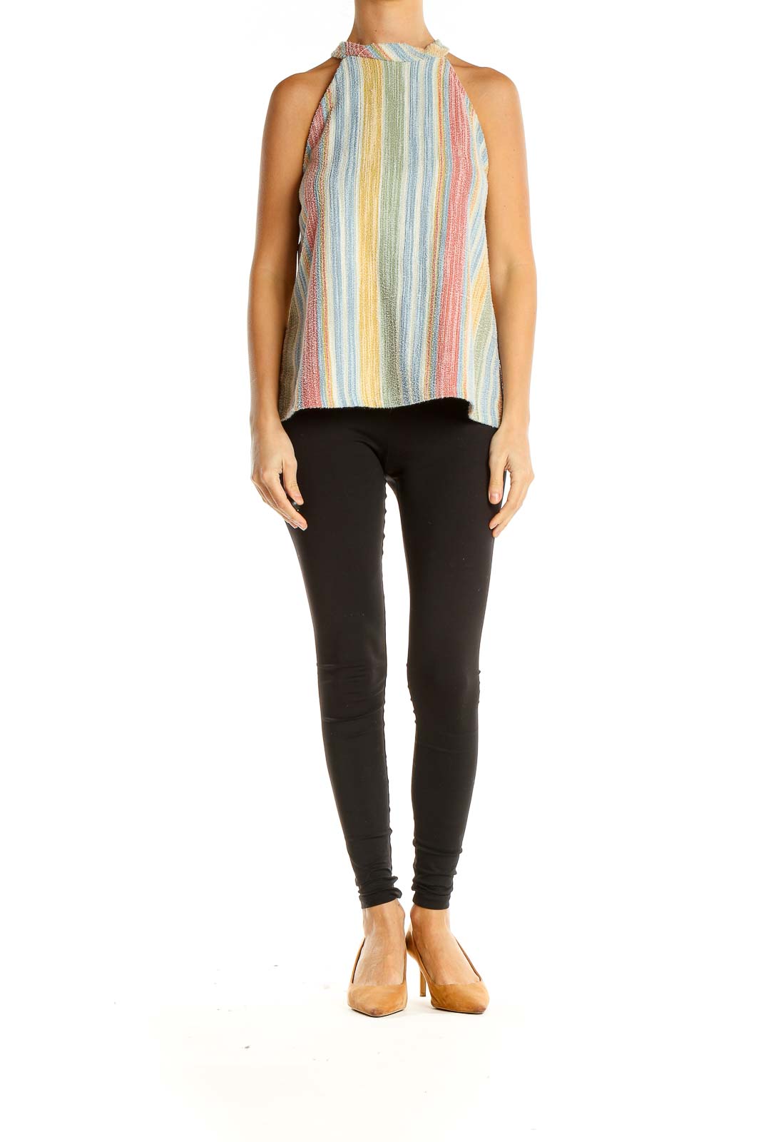 Multicolor Striped All Day Wear Tank Top