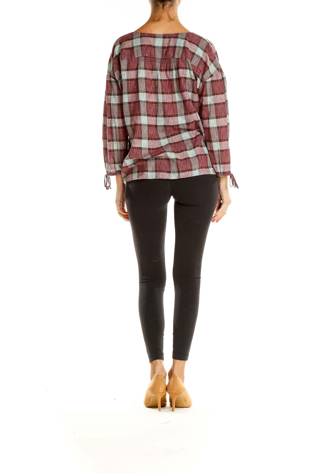 Red Plaid All Day Wear Blouse