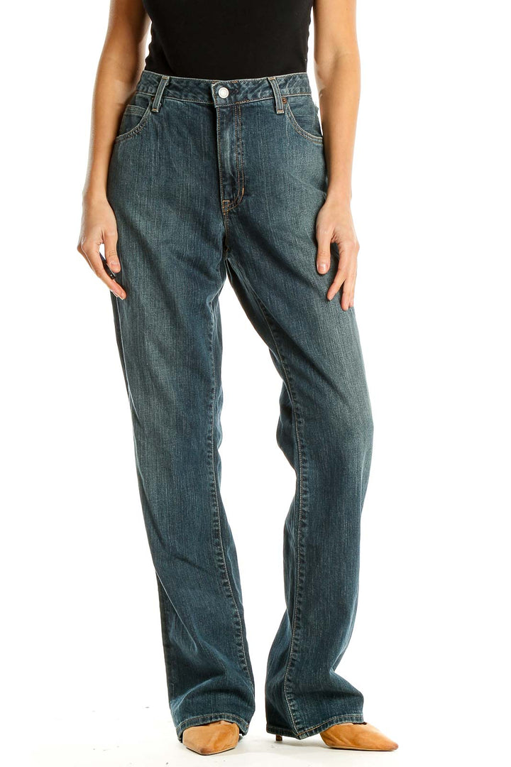 Blue Straight Leg Jeans