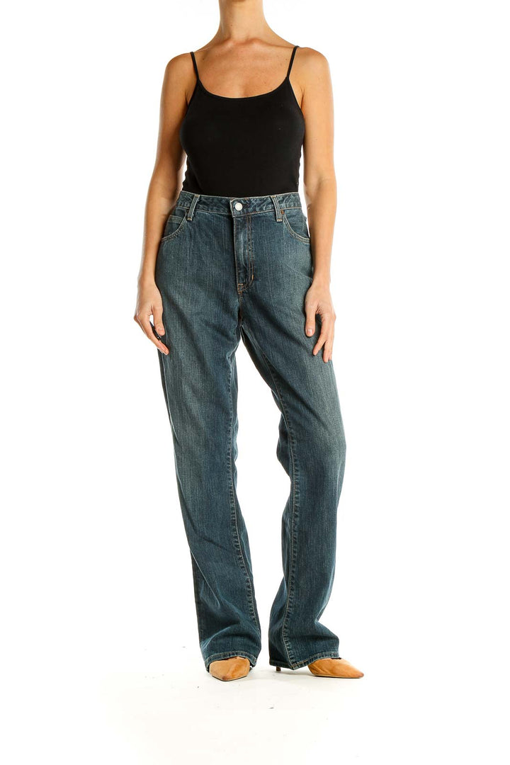 Blue Straight Leg Jeans