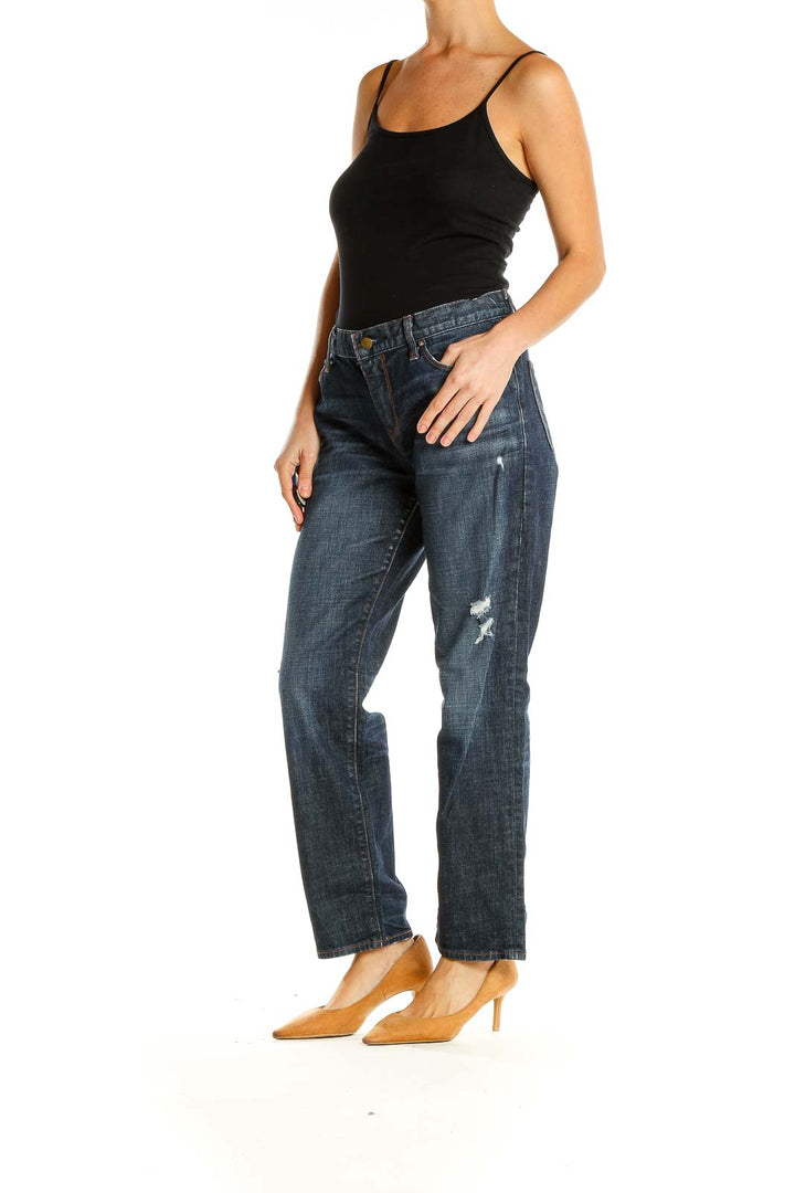 Blue Straight Leg Jeans