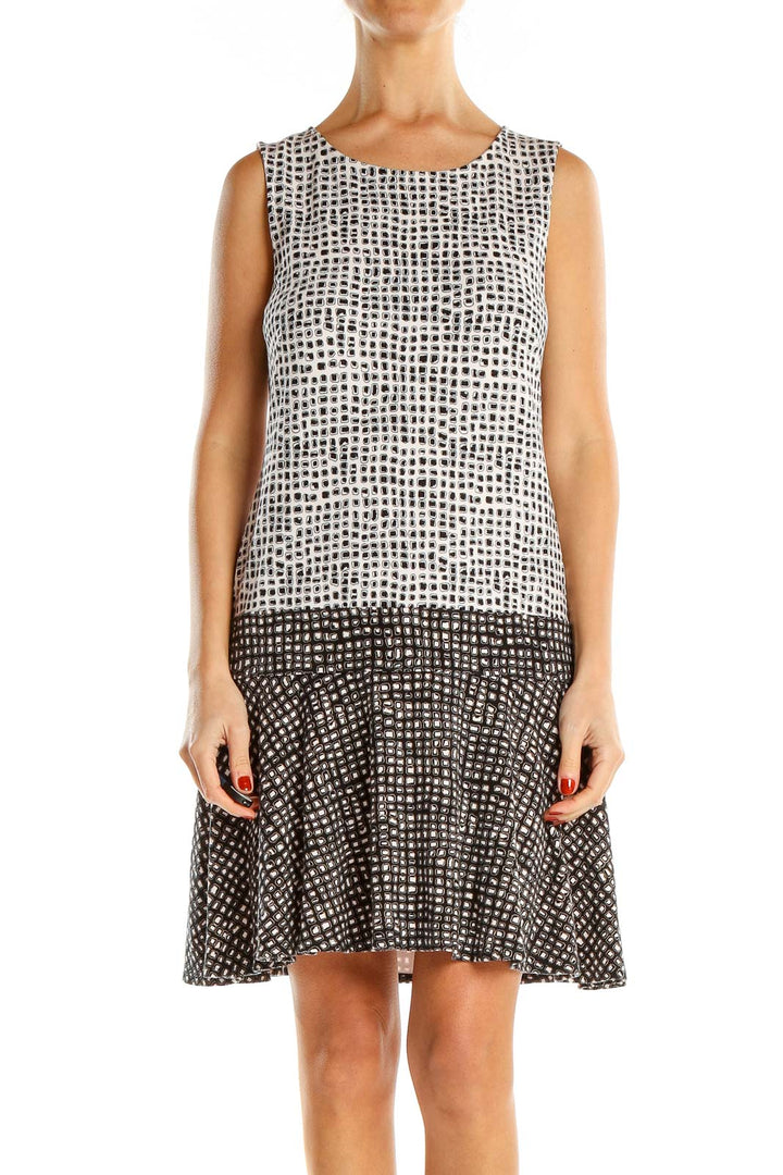 Gray Printed Work Sheath Dress