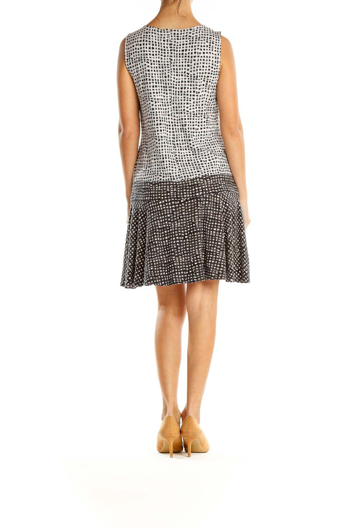 Gray Printed Work Sheath Dress