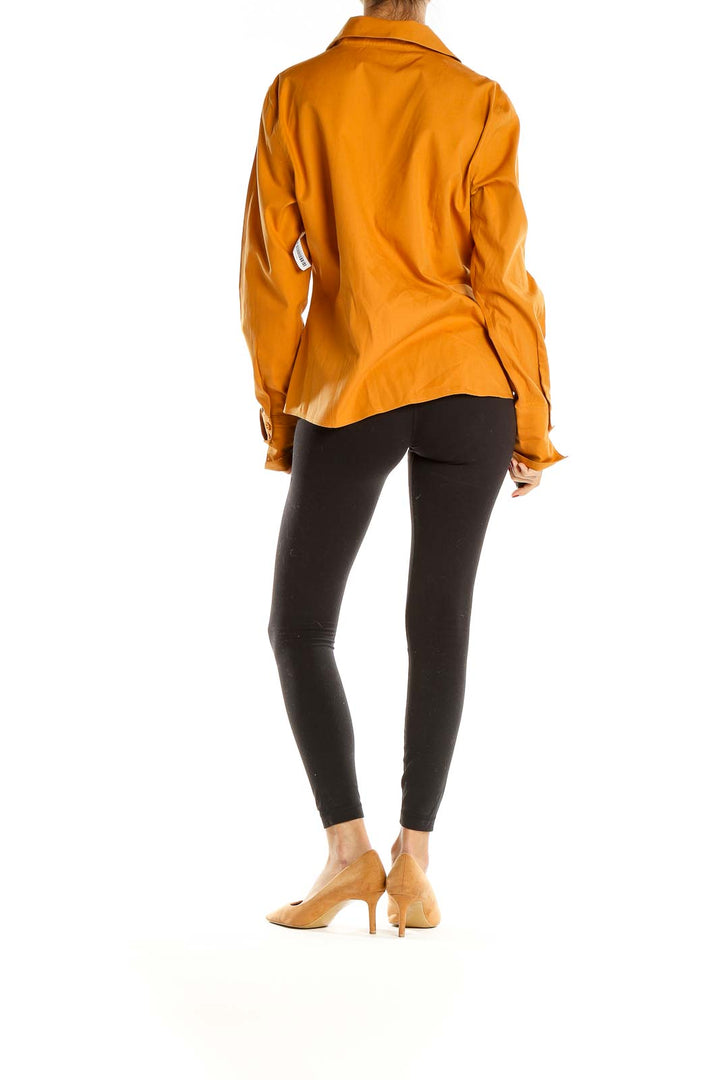 Orange Cotton Formal Top