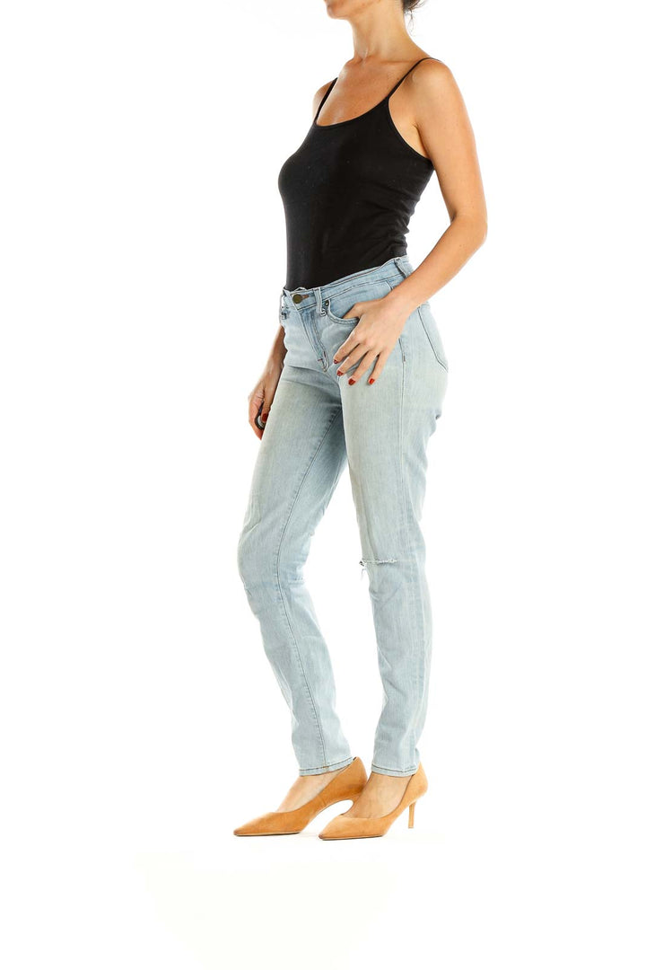 Blue Distressed Skinny Jeans