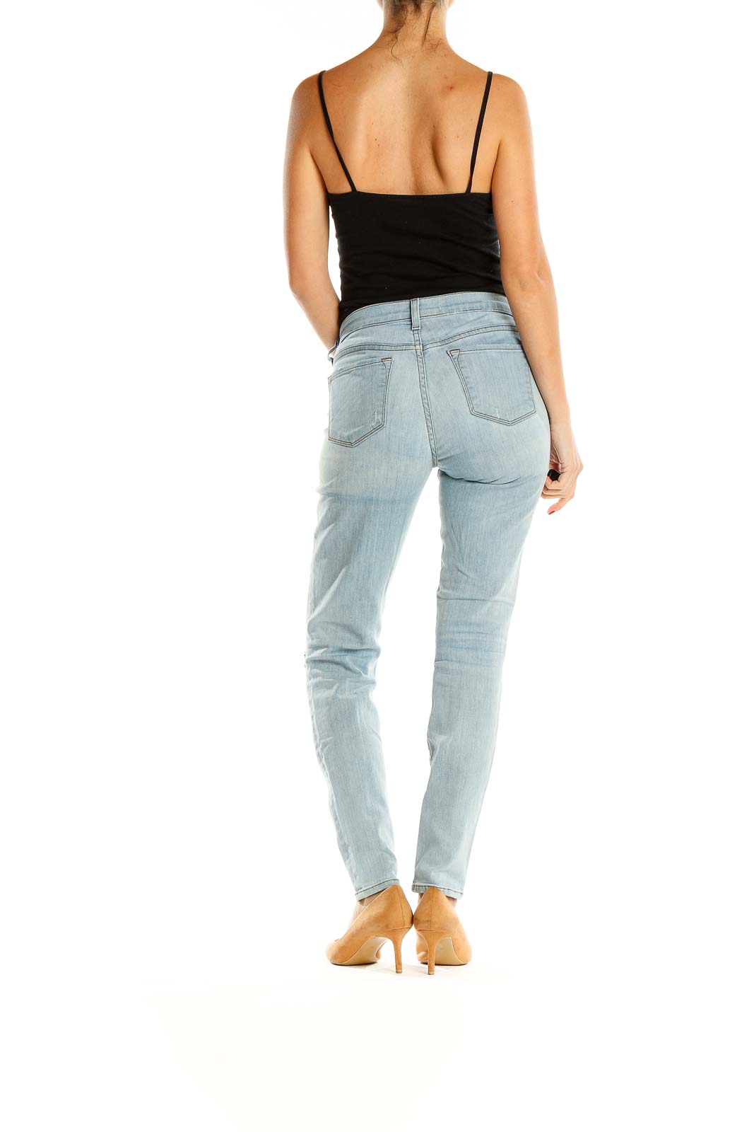 Blue Distressed Skinny Jeans