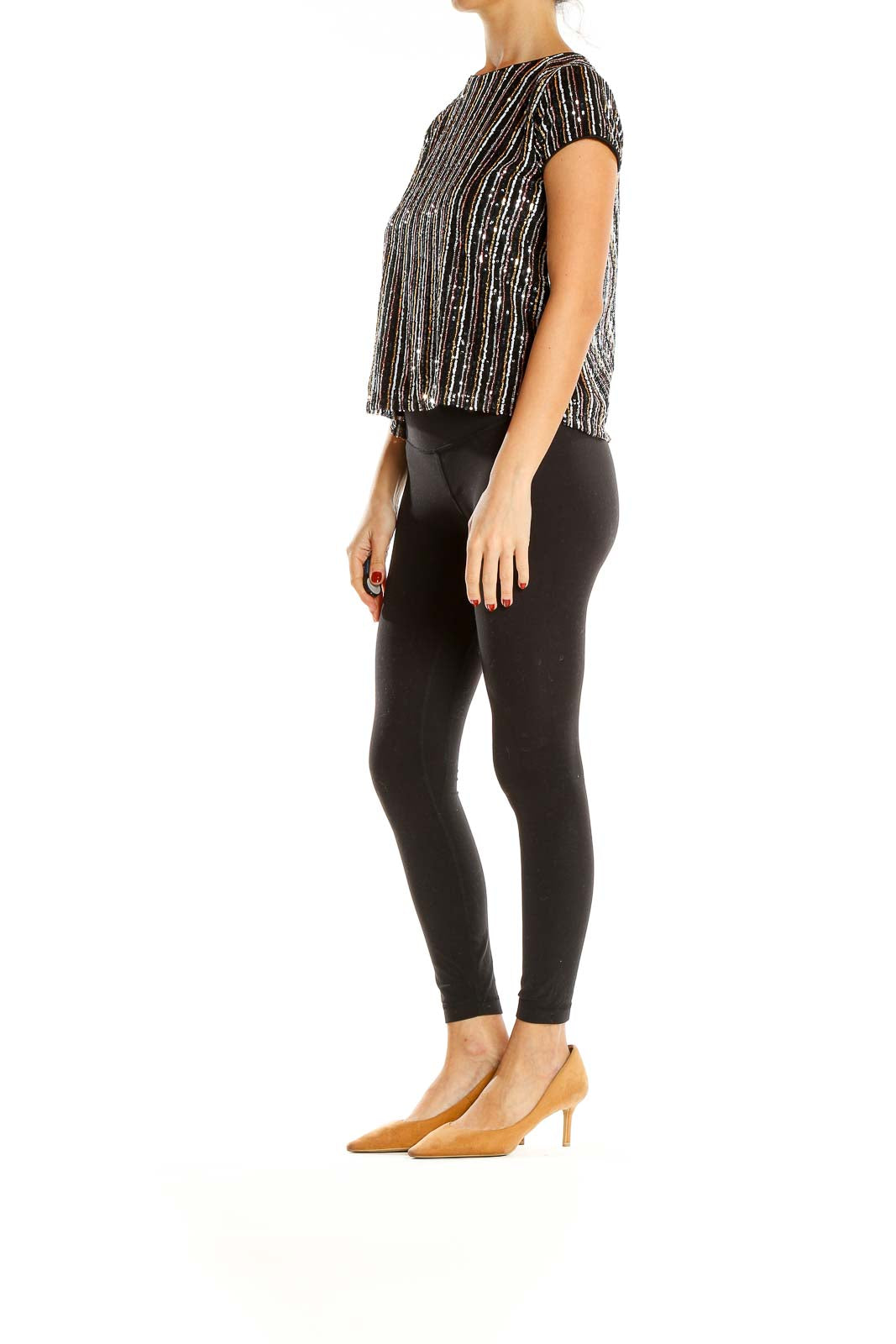 Black Sequin Party Top