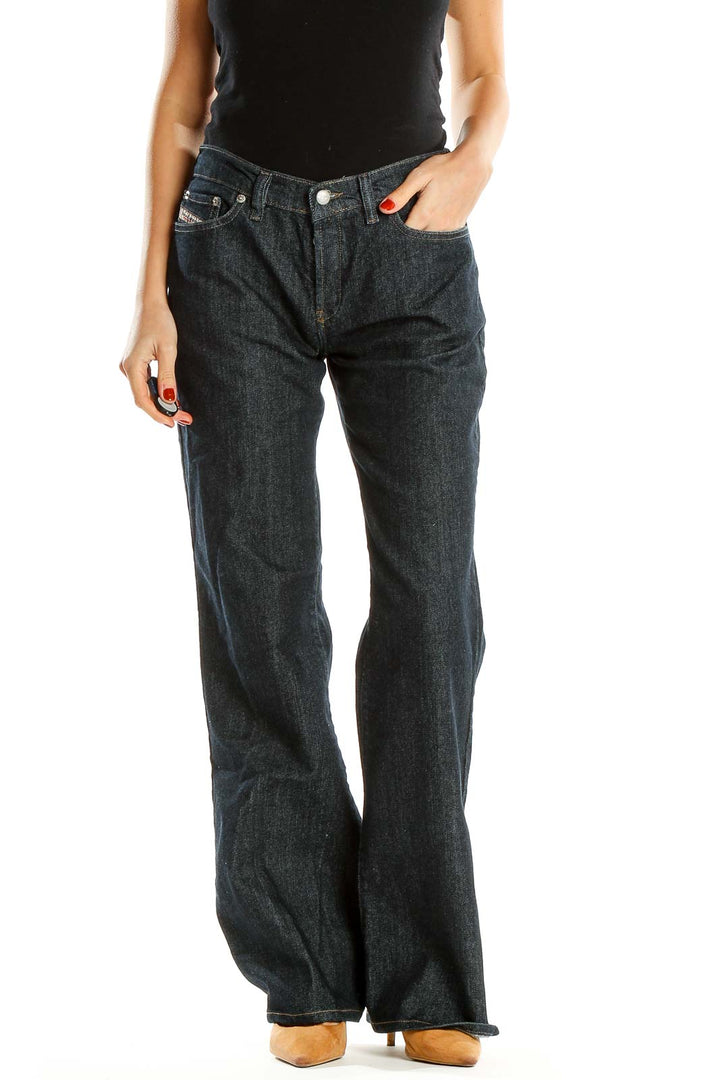 Dark Blue Wide Leg Jeans