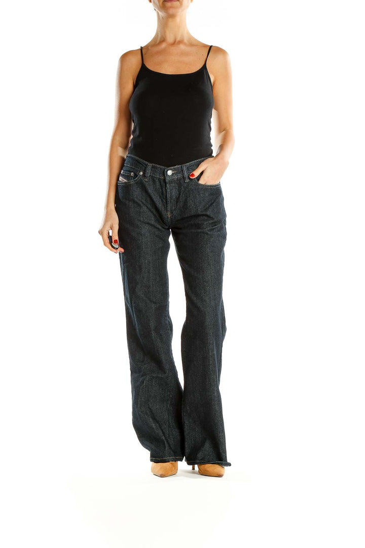 Dark Blue Wide Leg Jeans