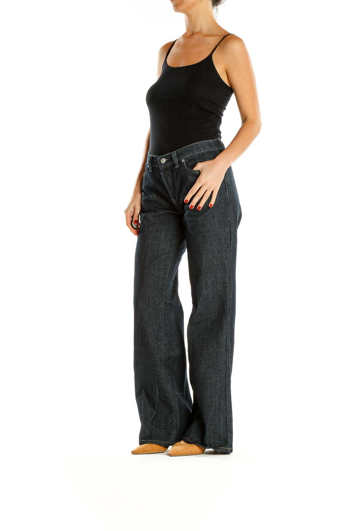 Dark Blue Wide Leg Jeans