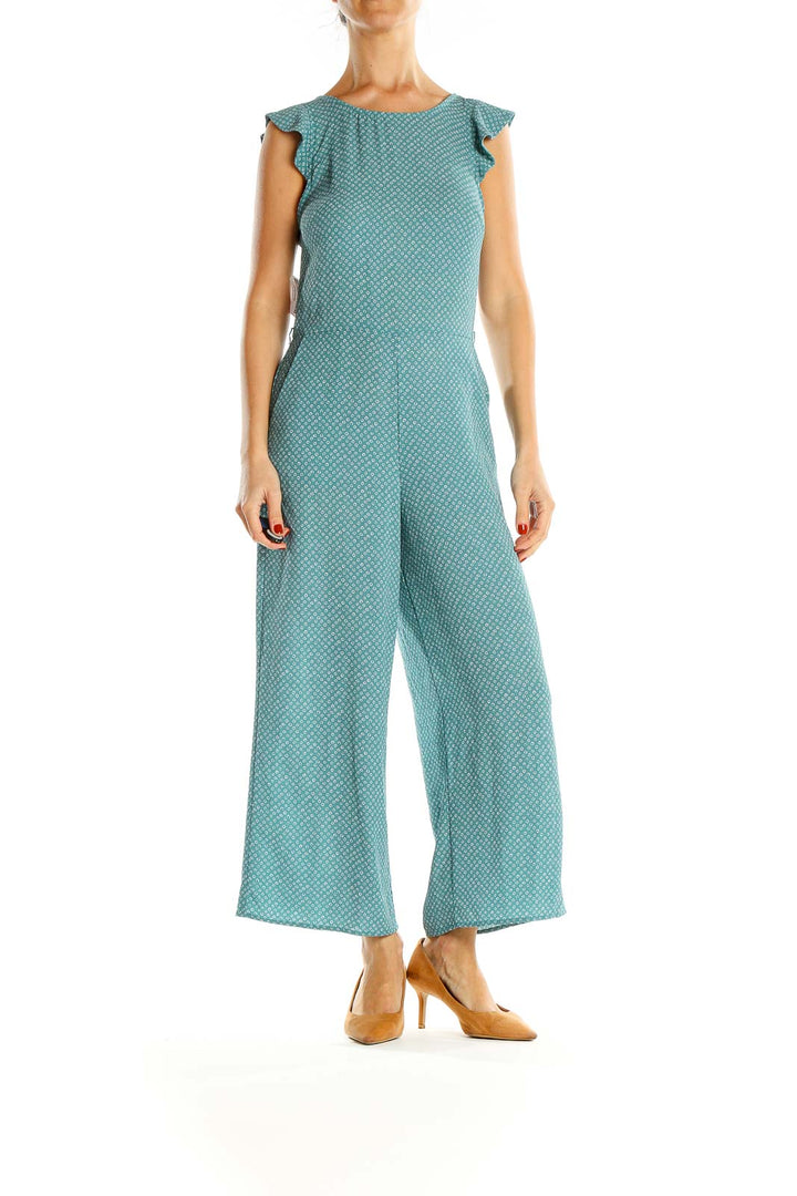 Blue Printed Jumpsuit