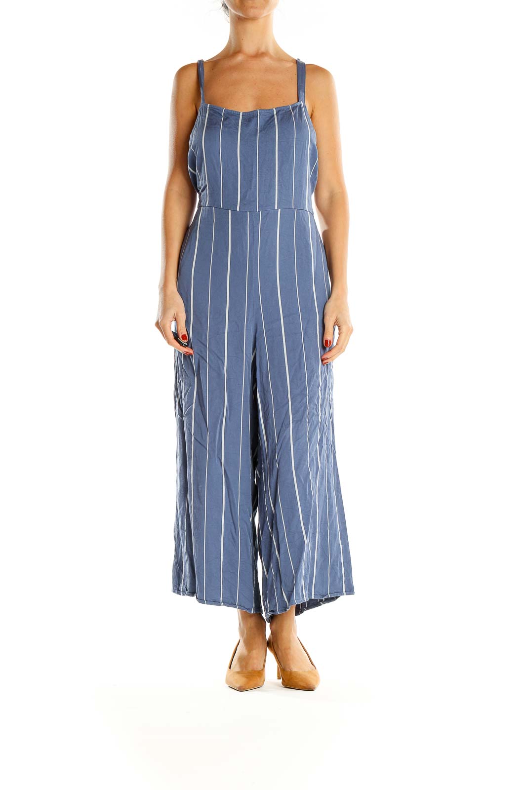 Blue Striped Jumpsuit