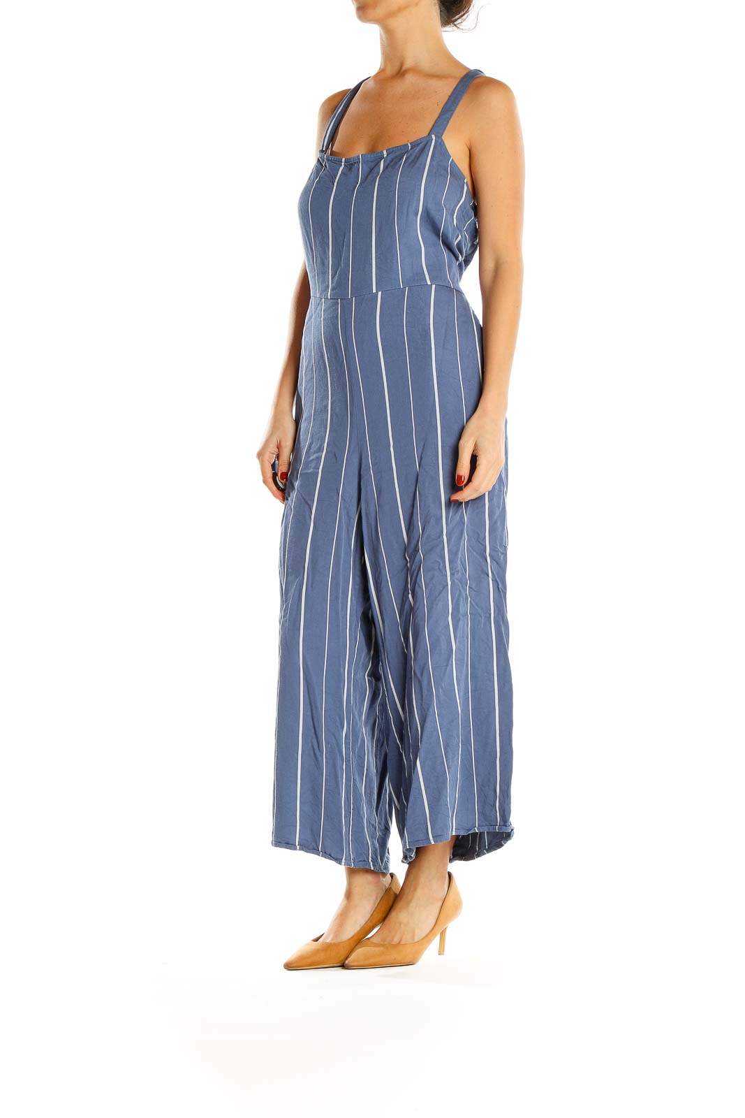 Blue Striped Jumpsuit