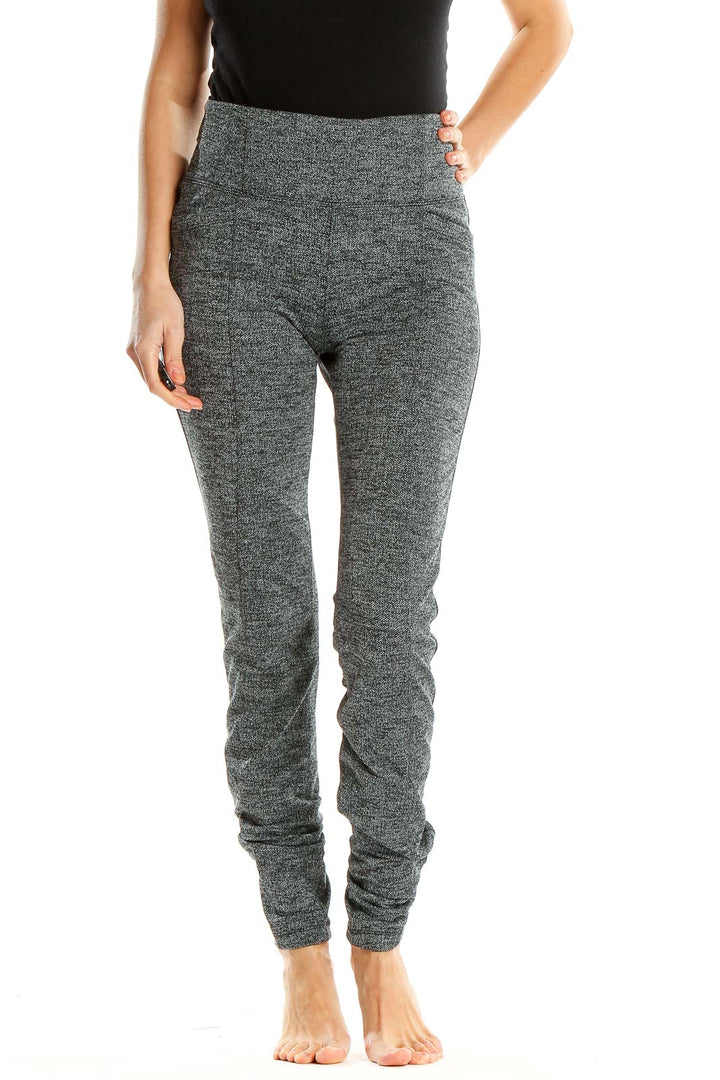 Gray Textured Activewear Leggings