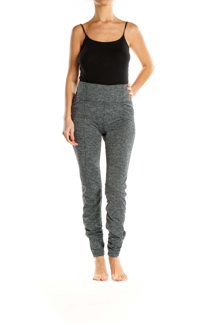 Gray Textured Activewear Leggings